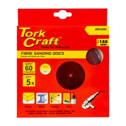 Fibre Disc 180mm 60 Grit 5/pack