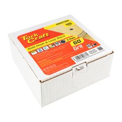 Gold Disc (50 Pieces) 60 Grit 125mm X 8 Holes Hook And Loop