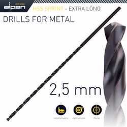 Hss Drill Bit 2.5mm 140 X 95 Extra Long