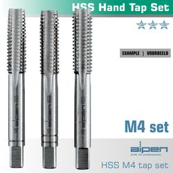 Hand Tap Set In Pouch M4 Hss 0.7mm Pitch