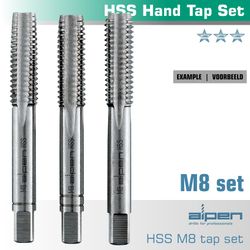 Hand Tap Set In Pouch M8 Hss 1.25mm Pitch
