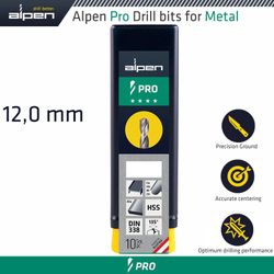 ALPEN Pro Hss Drill Din 338 Rn 135 With Split Point 12.0mm Bulk