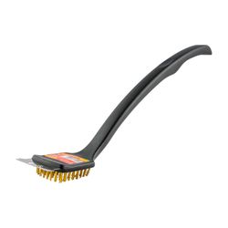 Braai Bbq Brass Wire Brush 450mm Handle 18' Tcw