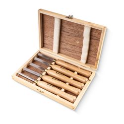 Chisel Set Wood Turning 300mm Hss 5 Piece Wood Case