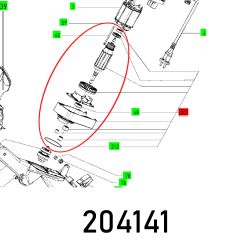 FESTOOL KAPEX KS 120 230V Armature and End Shield Assembly