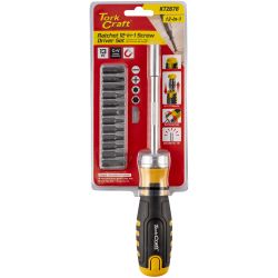 Ratchet S/ Driver Set 12-in-1 12pc Bits 1pc Driver
