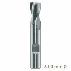 MAYKESTAG HSS-Co8 Slot End Mill 6mm Short Series 2 Flute Centre Cutting DIN 327 D