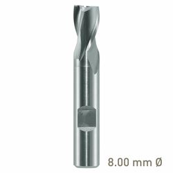 MAYKESTAG HSS-Co8 Slot End Mill 8mm Short Series 2 Flute Centre Cutting DIN 327 D