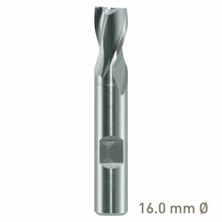MAYKESTAG HSS-Co8 Slot End Mill 16mm Short Series 2 Flute Centre Cutting DIN 327 D