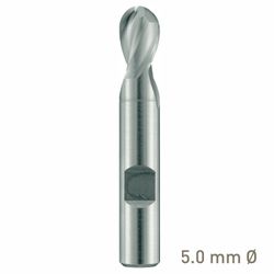 MAYKESTAG HSS-Co8 Slot End Mill With Radius 5mm Short Series 2 Flute Centre Cutting