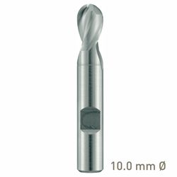 MAYKESTAG HSS-Co8 Slot End Mill With Radius 10mm Short Series 2 Flute Centre Cutting
