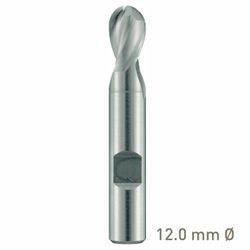 MAYKESTAG HSS-Co8 Slot End Mill With Radius 12mm Short Series 2 Flute Centre Cutting