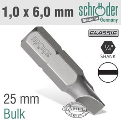 Slotted Bit 1.0x6.0 25mm Bulk