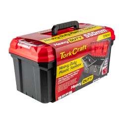 Heavy Duty Plastic Tool Box With Organizer Red/black 550mm