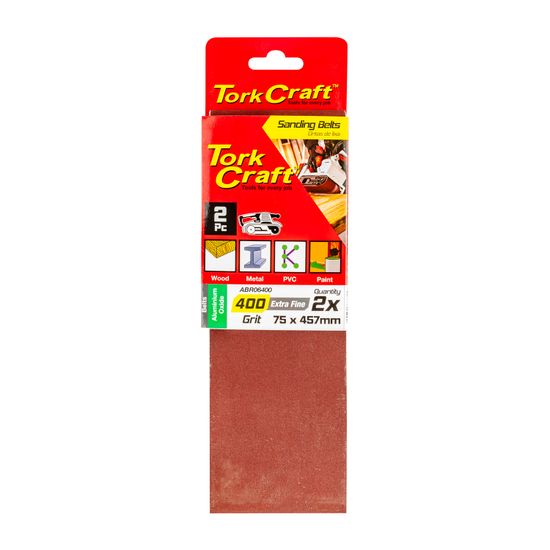 Sanding Belt 75 X 457mm 400grit 2/pack