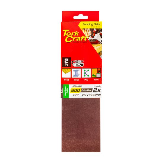 Sanding Belt 75 X 533mm 600grit 2/pack
