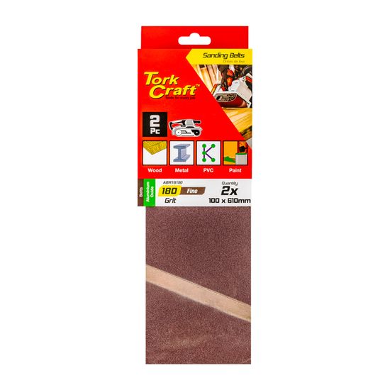 Sanding Belt 100 X 610mm 180grit 2/pack