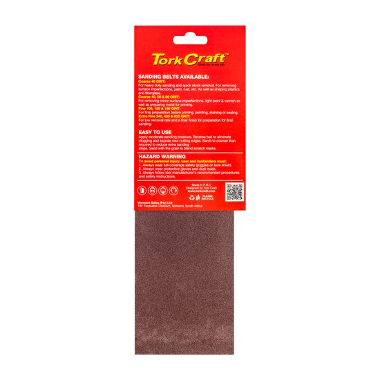 Sanding Belt 100 X 610mm 180grit 2/pack