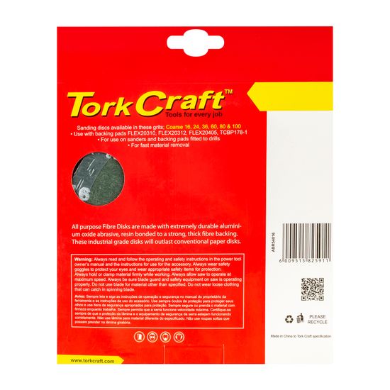 Fibre Disc 180mm 16 Grit 5/pack