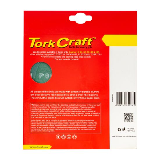 Fibre Disc 180mm 80 Grit 5/pack