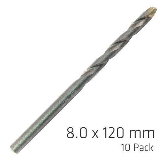 Masonry Drill Bit Long Life 8 X 120mm 10pack