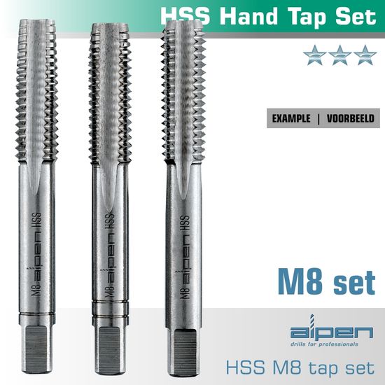 Hand Tap Set In Pouch M8 Hss 1.25mm Pitch