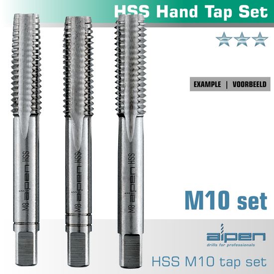Hand Tap Set In Pouch M10 Hss 1.5mm Pitch