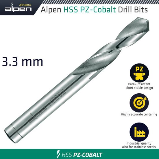 ALPEN Cobalt Drill Short Bulk 3.30mm