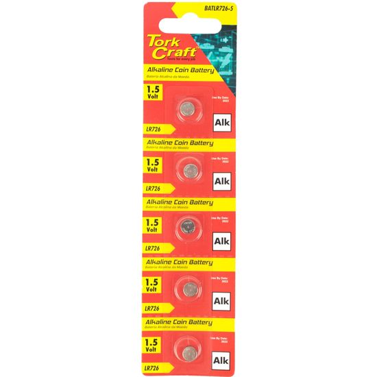Lr726 Alkaline Coin Battery X5 Pack (moq 20)
