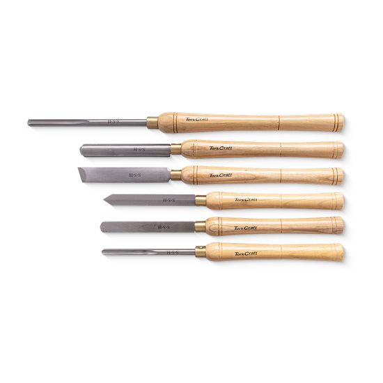 Chisel Set Wood Turning Hss 6 Piece Wooden Case