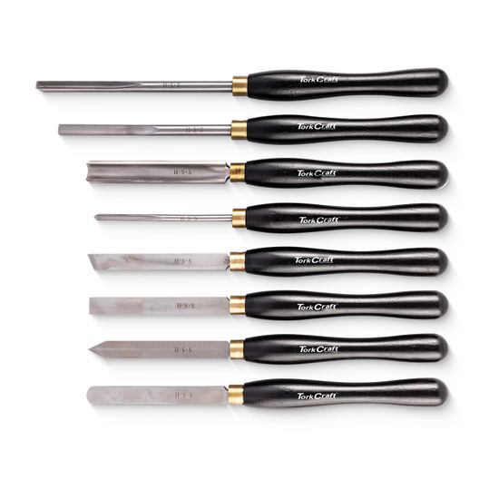 Chisel Set Wood Turning Hss 8 Piece Wooden Case