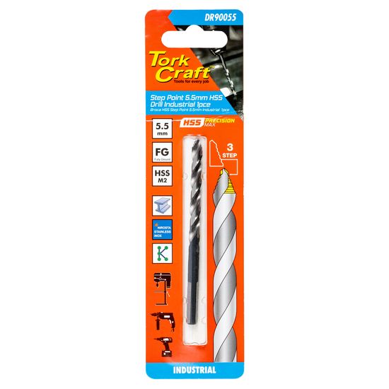 Precision-max Step Point 5.5mm Hss Drill Ind. 1pce