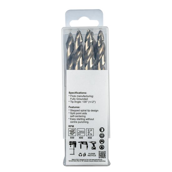 Precision-max Step Point 10.0mm Hss Dril 5 Pack