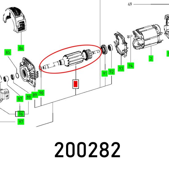 FESTOOL Armature LHS 225 EQ 230V Spare Part