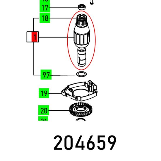FESTOOL Armature OF 1400 230V Router Spare Part