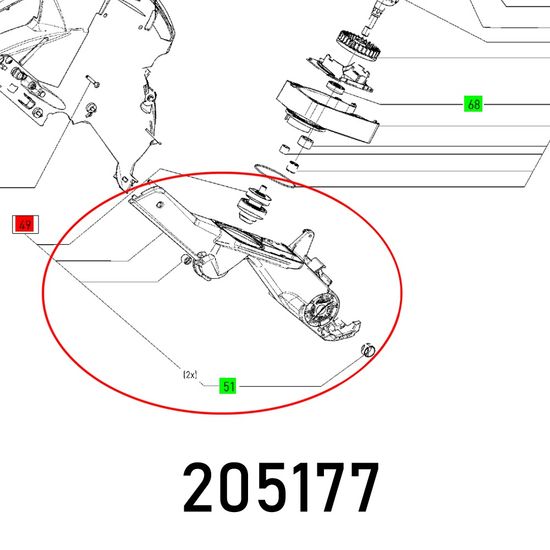FESTOOL KAPEX KS 120 EB Replacement Gearbox Assembly