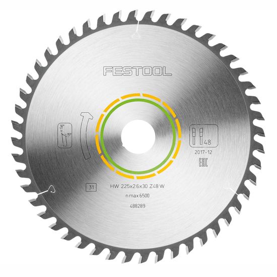 FESTOOL HW 225x2,6x30 W48 WOOD FINE CUT Saw Blade 225mm 48T