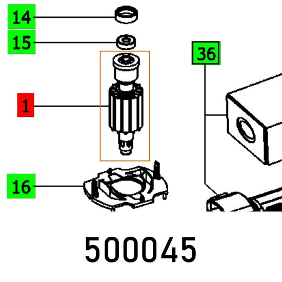 Armature Conversion kit incl. electronics for ES150/3 EQ (5 EQ) 230-240v