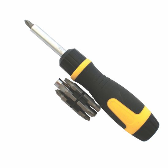TORK CRAFT 14-in-1 Ratchet Screwdriver with 13 Insert Bits and 60mm Bit Holder