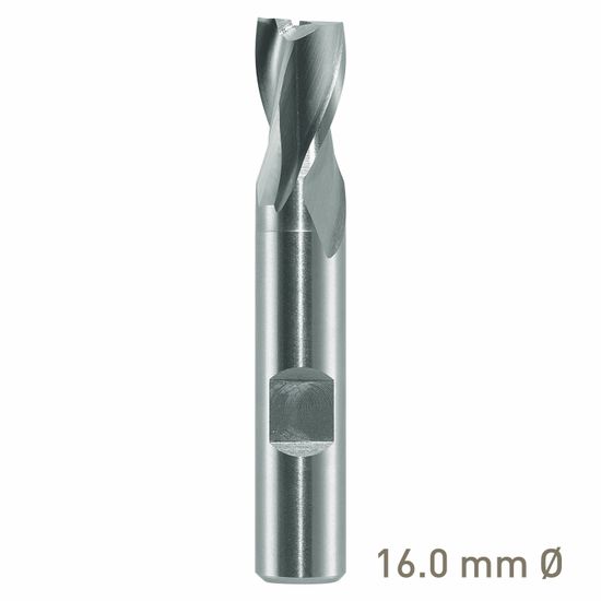 MAYKESTAG HSS-Co8 Slot End Mill 16mm Short Series 2 Flute Centre Cutting DIN 327 D
