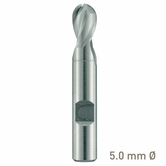 MAYKESTAG HSS-Co8 Slot End Mill With Radius 5mm Short Series 2 Flute Centre Cutting