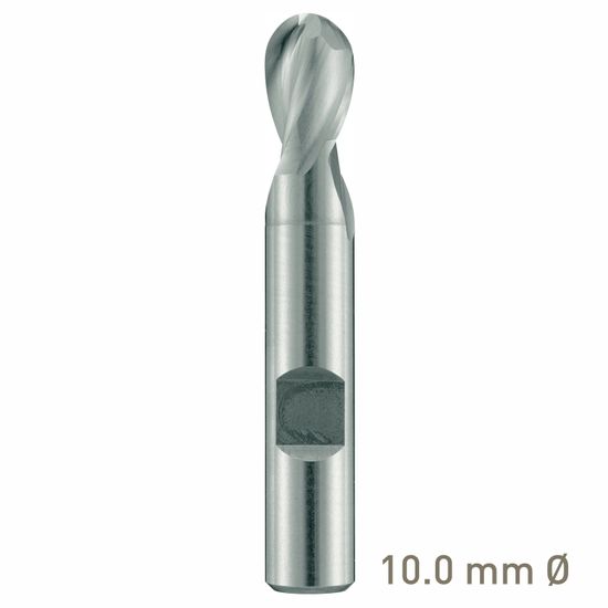 MAYKESTAG HSS-Co8 Slot End Mill With Radius 10mm Short Series 2 Flute Centre Cutting