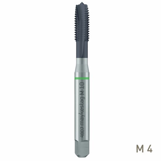 Hssco Machine Tap M 4 Din 371 B S/p. Green Ring Alunit
