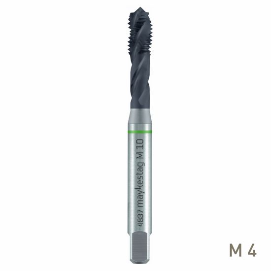 Hssco Machine Tap M 4 Din 371 C S/f Green Ring Alunit