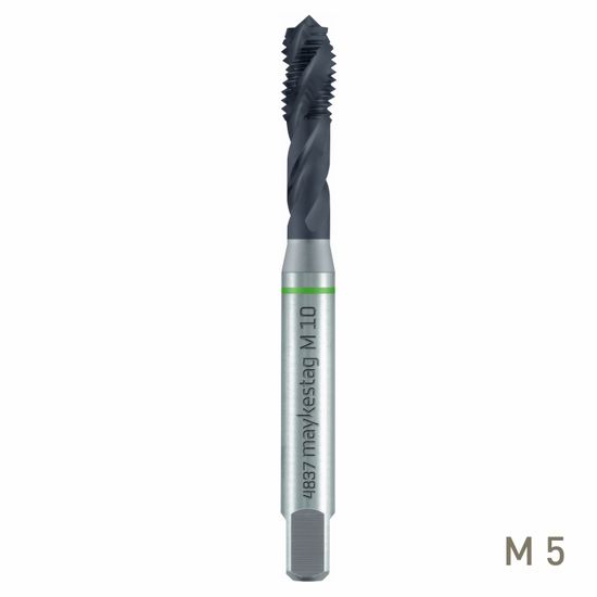 Hssco Machine Tap M 5 Din 371 C S/f Green Ring Alunit