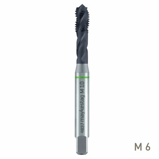 Hssco Machine Tap M 6 Din 371 C S/f Green Ring Alunit