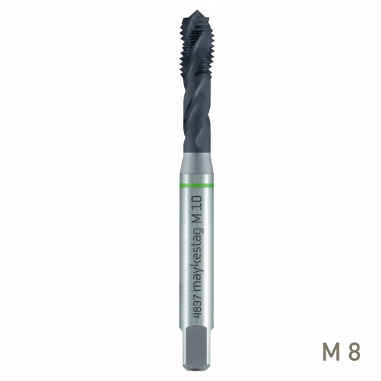 Hssco Machine Tap M 8 Din 371 C S/f Green Ring Alunit