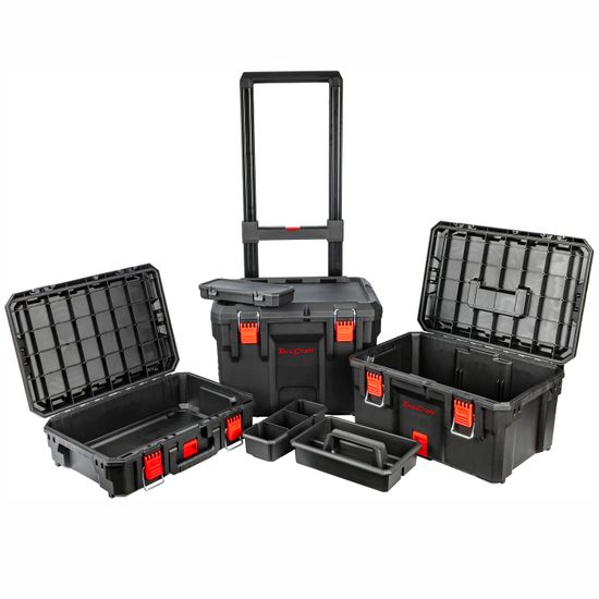 Plastic Tool Box Storage Station 3 Tier With Wheels