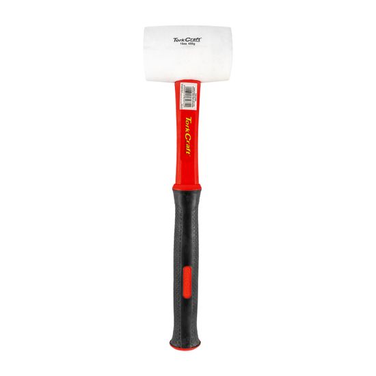 Hammer Rubber Mallet 450g (16oz) Fibreglass Handle White Non-marking
