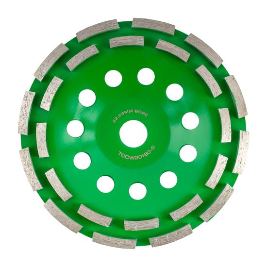 Dia. Cup Wheel 180mm X 22.23mm Dbl Row Cold Pressed Contractor